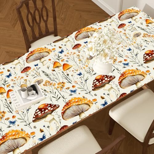 BOKEBEVE Mushoroom Wallpaper Peel and Stick Boho Beige Yellow 17.5 x 118In - Image 6