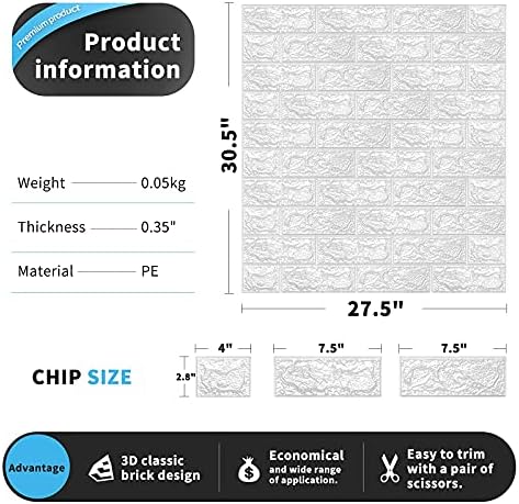 Art3d 11-Pack Durable Faux Brick Peel and Stick 3D Wall Panels - Image 6