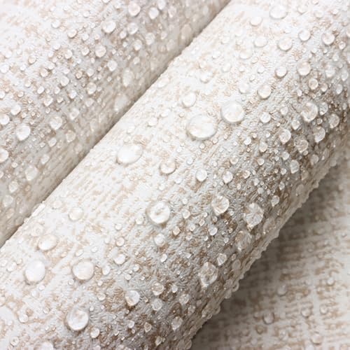 Beige Wallpaper Grasscloth Peel and Stick Wallpaper 17.7in x 118in - Image 6