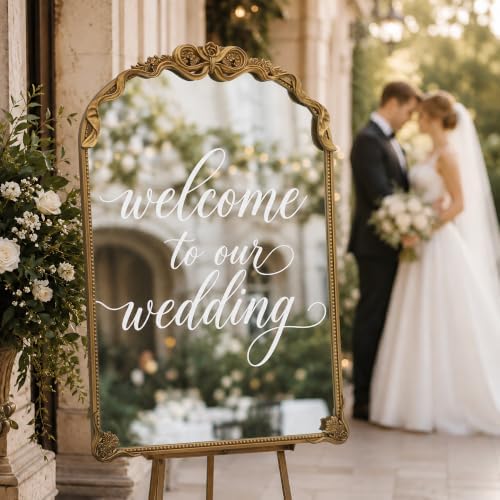Besdomus Large Vintage Gold Mirror: 30"x44" French Baroque Arch Bow Mirrors - Image 7