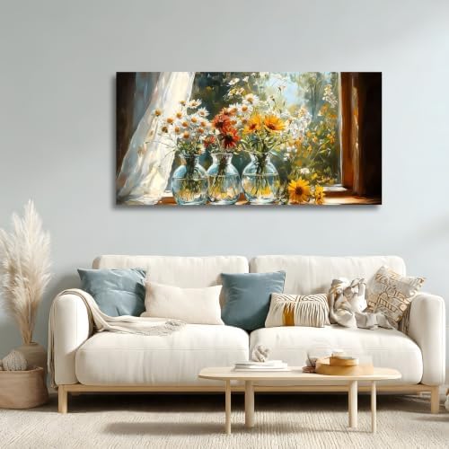 Sunflower Daisy Window Wall Art Glass Vase Wildflower Wall Docor Bright Morning - Image 7