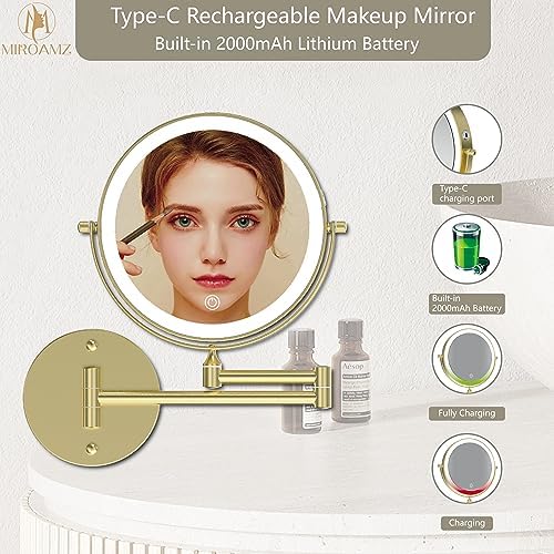 9" Wall Mounted Lighted Makeup Mirror - Image 5