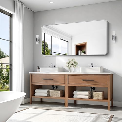 KOCUUY Silver Bathroom Mirror, 60x30 Inch Large Bathroom Mirror - Image 6