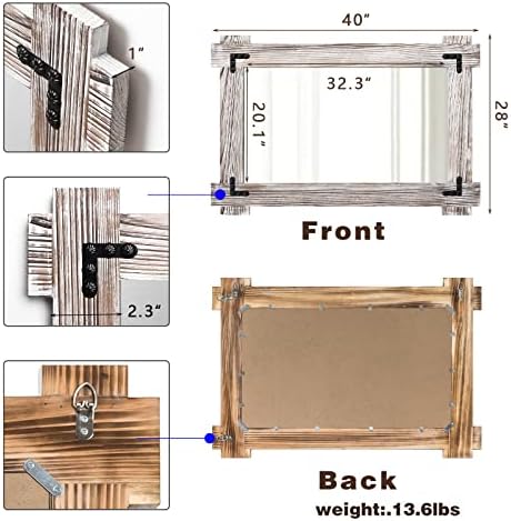 MeMoreCool White Farmhouse Wall Mirror 40x28 Inch, Wood Framed Mirror - Image 6