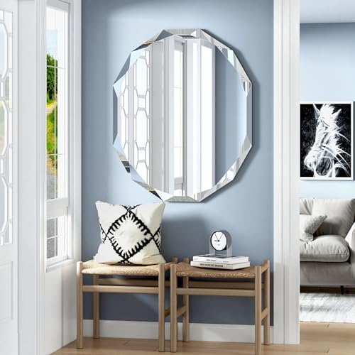 30x36 Inch Bathroom Mirrors for Over Sink, Round Frameless Mirrors for Wall - Image 7