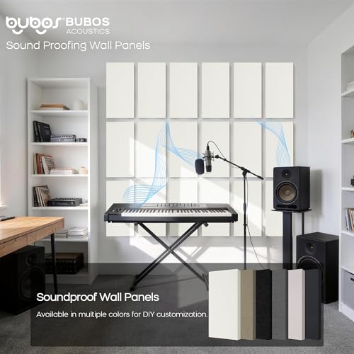 BUBOS 4-Pack Fabric Acoustic Panels 23.6x11.8x1", Self-Adhesive Sound Panel - Image 7