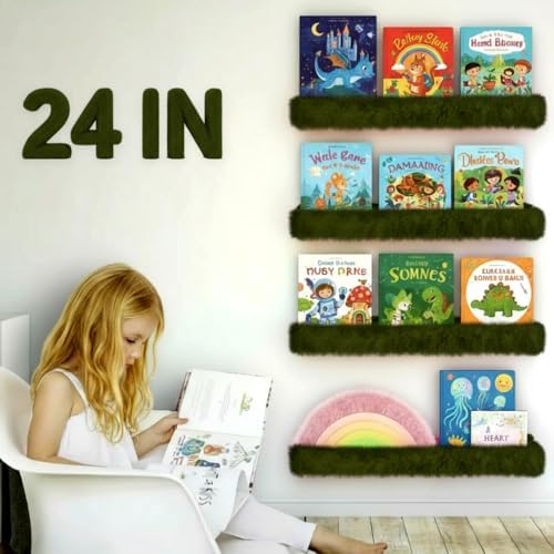 1PC Plush Bookshelf for Kids, Soft Hanging Wall Book Display Shelf - Image 5