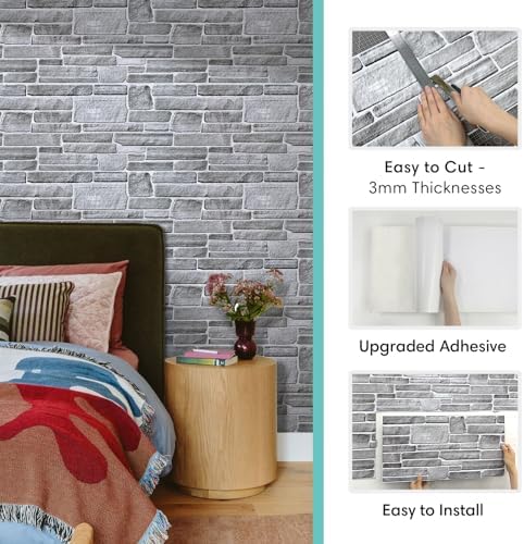 Commomy Faux Stone 3D Wall Panels Peel and Stick - Image 6
