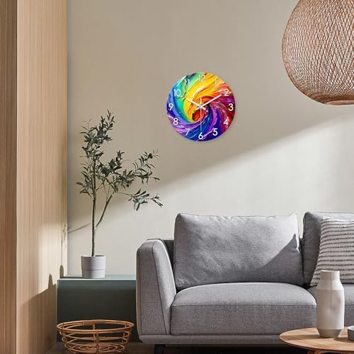 Glass Analog Wall Clocks Battery Operated 14 Inch - Image 6