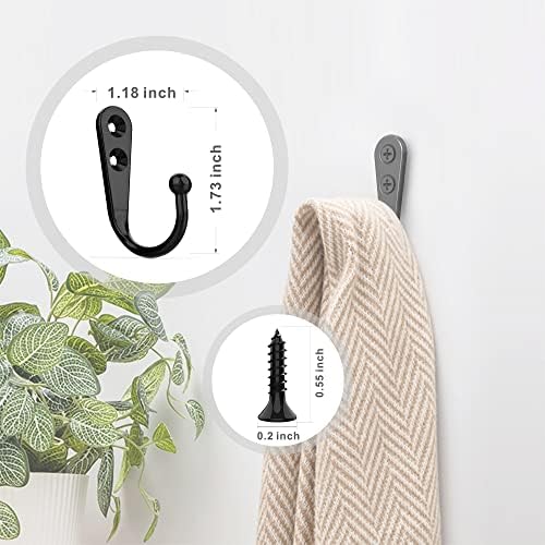 ZAYBOD 15 Pack Black Wall Hooks, Premium Zinc Alloy Coat Hook - Image 7