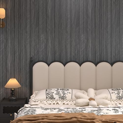 Black Grey Wood Grain 3D Wall Panels Peel and Stick Acoustic PVC Wood Slat - Image 7