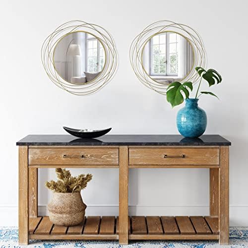 ironsmithn 20 Inch Round Gold Vanity Wall Mirror - Image 7