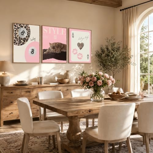 Pink Cheetah Wall Decor Art Leopard Pictures Aesthetic Room Poster Prints - Image 7