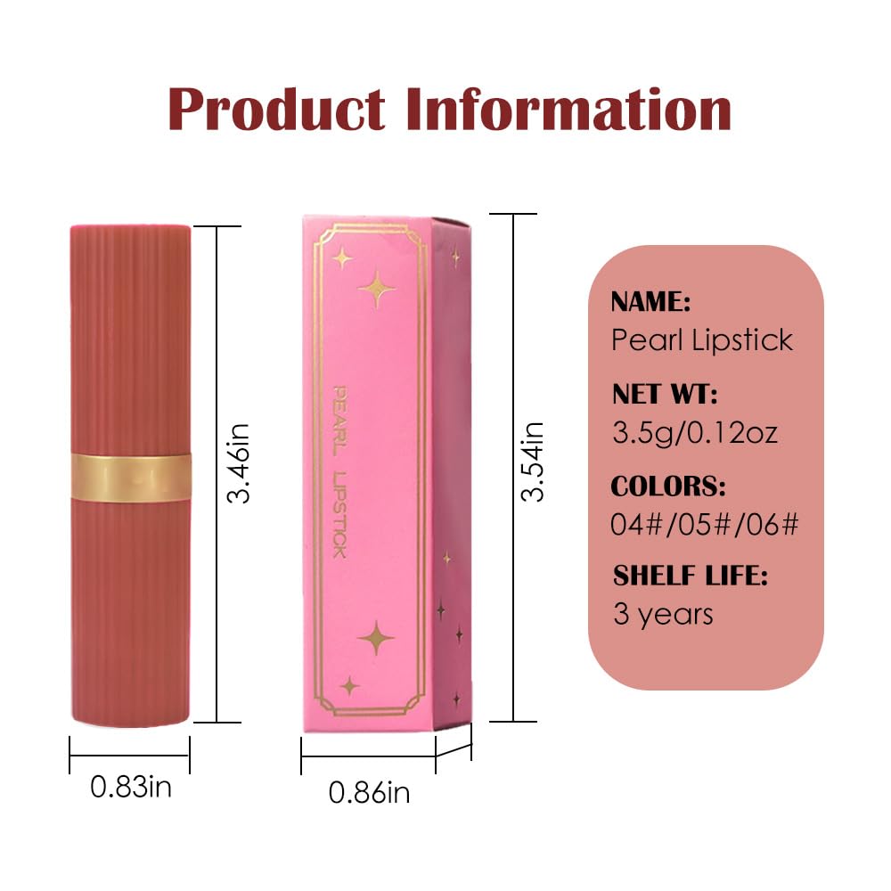 3Pcs Metallic Lipstick for Women,Lightweight Shimmer Frosted Lipstick,Glitter Lip Gloss Stain Long Lasting Waterproof Smudge Proof 24 Hour Full Coverage Lip Makeup,Vegan(04,05,06)