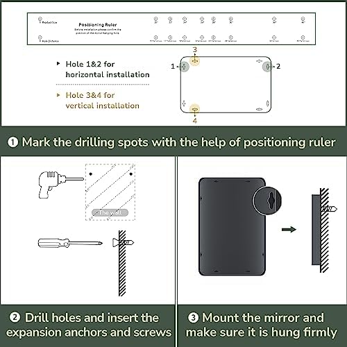 TokeShimi Gold Bathroom Mirror for Wall 40 x 30 Inch Rounded Corner Rectangle - Image 6