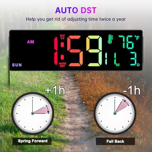 Soobest 14.2 Inch Electric Digital Wall Clock, LED Large Display - Image 6