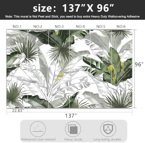 -Tropical Botanical Banana Leaf Large Backdrop Fabric Wallpaper Leaf Living - Image 4