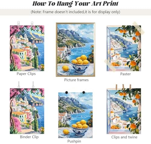 Pouydmi Italy Amalfi Coast Wall Art Posters Italian Travel City Canvas Wall - Image 7