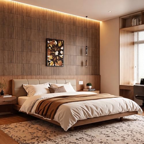 21 Pcs Peel and Stick Wood Slat Wall Panels 3D Fluted - Image 6