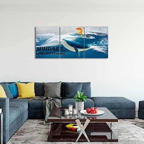 Yetaryy Office Canvas Wall Art 3 Pieces Ocean Decor Inspirational Painting - Image 7