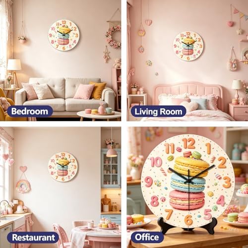 peacoblue Macaron Wall Clocks Battery Operated - Image 6