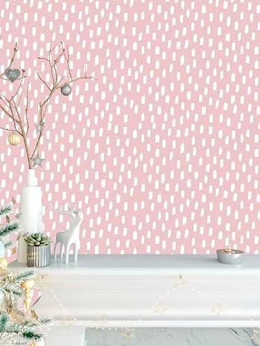 HAOKHOME Pink Wallpaper Peel and Stick Kids Girly Geometric - Image 6