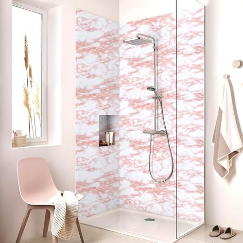 Marble Contact Paper Pink Extra Wide Peel and Stick - Image 7