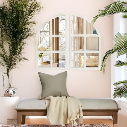 FLORA Farmhouse Mirror, Arch Window Entryway Large Wall Decor Mirror - Image 7