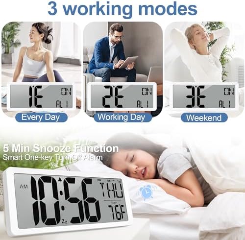 Atomic Clock 14.9" Digital Wall Clock Battery Operated Atomic Wall Clock Large - Image 6