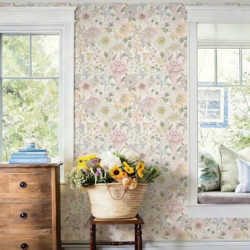 Dimoon Peel and Stick Wallpaper Floral Pink Contact Paper Cottage Wallpaper - Image 7