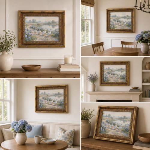 Vintage Gold Framed Geese Farmhouse Canvas Wall Art 9x11 Inch - Image 7