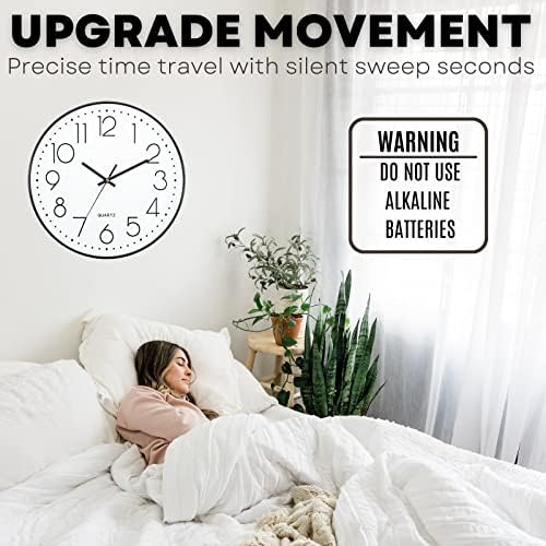 12 Inch Silent Wall Clocks Battery Operated Non-Ticking Round Clock Modern - Image 6