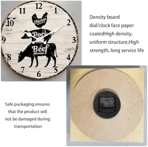10 Inch Rustic Farmhouse Wall Clocks Battery Operated - Image 7