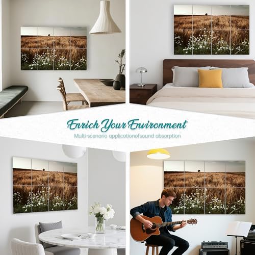 Mollywell Art Acoustic Panels, 48x32 in, Lonely Tree・Wheat and Flowers - Image 6