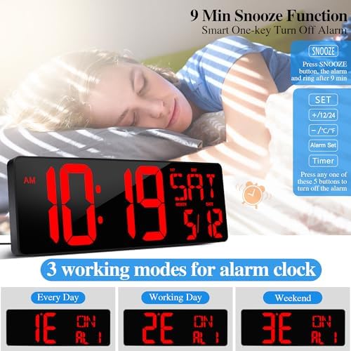 17.2"Large Digital Wall Clock Large Display - Image 6