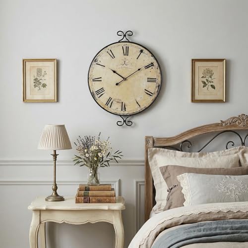 Farmhouse Wall Clock, Wrought Iron Frame - Image 7