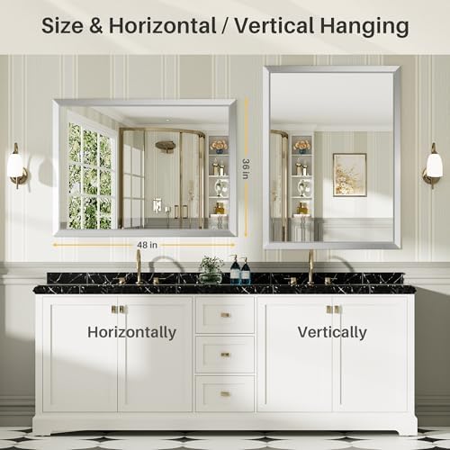 Briivue Bathroom Wall Mirror, 48x36 Inch - Image 6