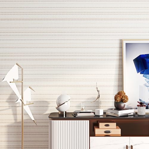 FunStick 24"x394" Wide Beige Grasscloth Peel and Stick Wallpaper Textured - Image 7
