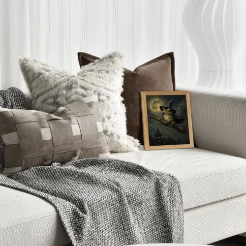 BZRVBQ Funny Frog Witch Wall Art, Framed Canvas Print of Wizard Frog Riding - Image 7