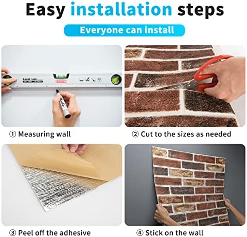 Art3d 10-Pack Durable Faux Brick Peel and Stick 3D Wall Panels - Image 6