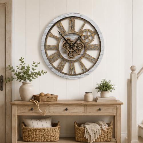 The B-Style Large Wall Clock 36 inch Grey White and Bronze - Image 6