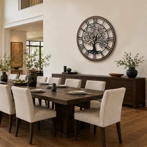 Micasso Large Wall Clock Decorative: 35 Inch Tree of Life Battery Operated - Image 6