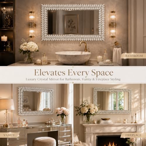 Luxury Crystal Diamond Wall Mirror, Living Room & Fireplace, Decorative Wall - Image 7