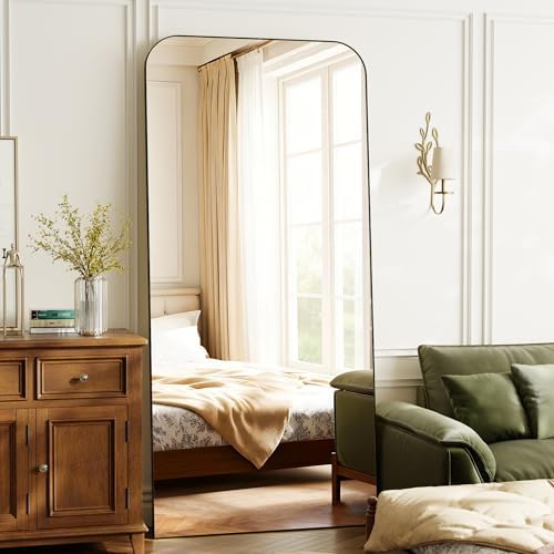 Arched Floor Standing Mirror 71"x26"Black - Image 7
