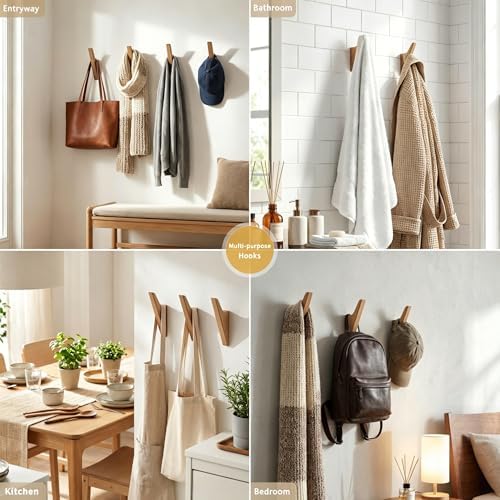Natural Wood Wall Hooks - Image 7