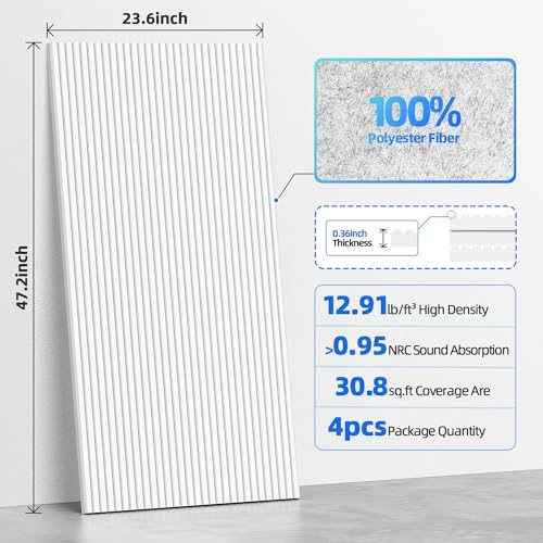 4 Pack High Density Large Acoustic Panel Sound Absorbing - Image 6