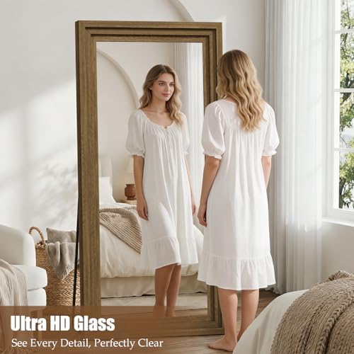 Wood Full Length Mirror 71"x30", Large Solid Wood Frame Floor Mirror - Image 6