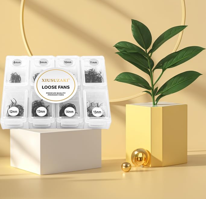 Premade Fans Eyelash Extensions - 600 Fans, 7D Lashes, 0.07mm Thickness, D Curl Mix, 8-15mm