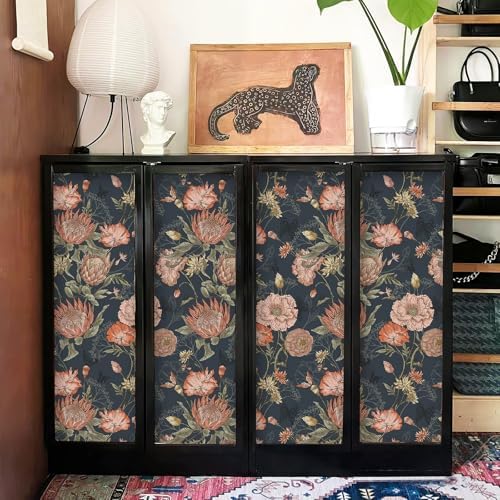 Floral Wallpaper Peel and Stick Floral Contact Paper Dark and Pink - Image 6