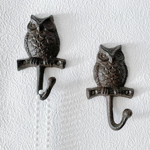 Rustic Owl-Shaped Decorative Wall Hook Rack Hangers - Image 6